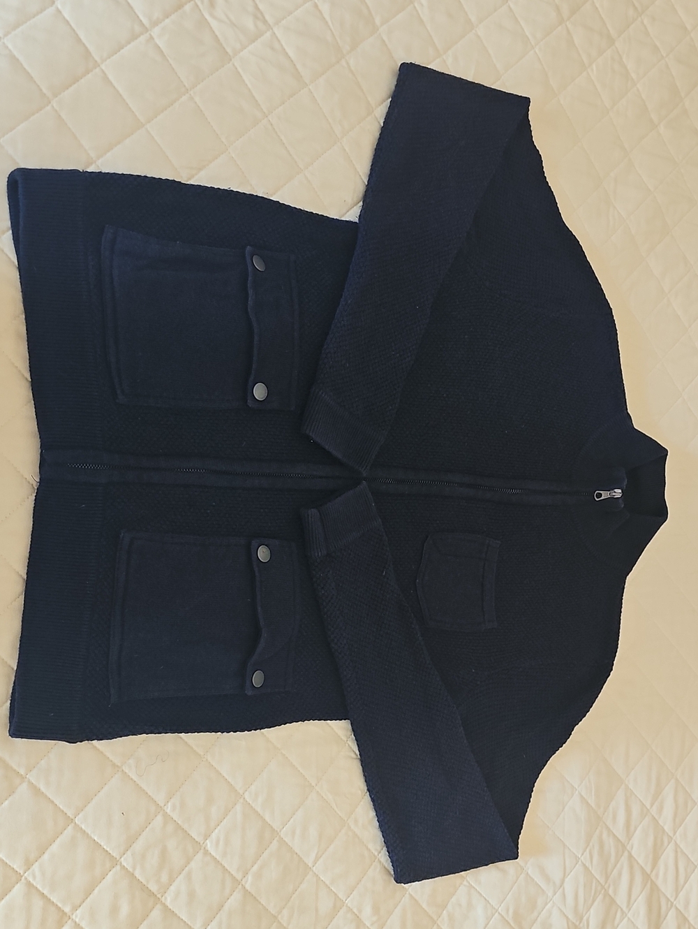 Rag & Bone Mens Merino Wool Zip Cardigan Utility Flap Pockets